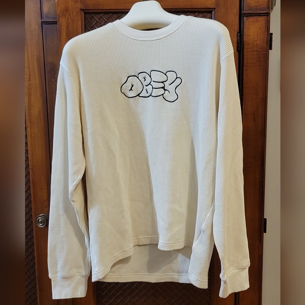 Obey | Generation Long Sleeve Thermal Shirt Off-White Crewneck - Men's Size M